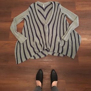 Free People Cozy Oversized Striped Cardigan